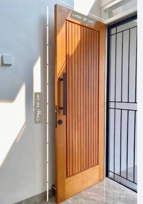 Pintu kayu meranti ukuran standar 210x82